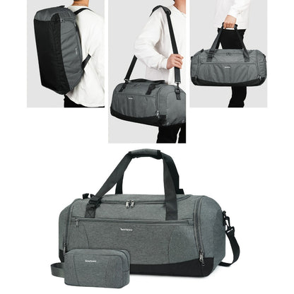 Large Capacity Travel Duffel with Shoe Compartment & Wet Pocket - Heavy-Duty Gym, Weekend, Overnight Backpack - Adjustable Strap, Spacious Interior - Durable Polyester Suitcase Replacement for Men & Women - Ideal for Business, Vacation, Sports
