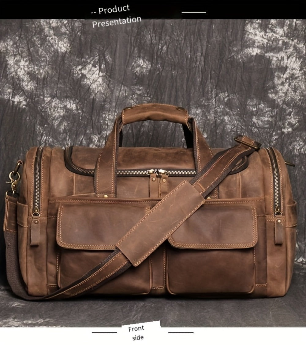 Gym Duffel Bag – Genuine Leather, Large Capacity, Multi-Pocket, for Travel & Work | Bag Vero – detail view 15