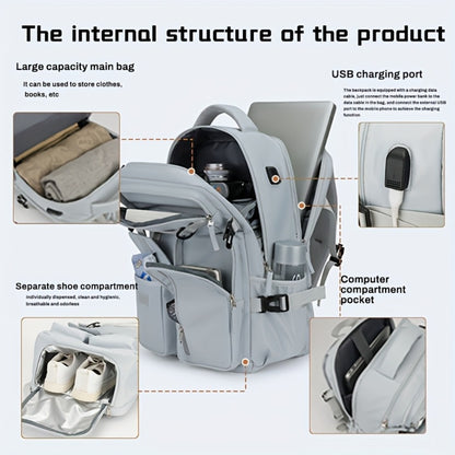 Versatile Voyager Backpack - Travel for Women with Shoe Compartment, Airline Approved, Durable, And Spacious for Outdoor Enthusiasts