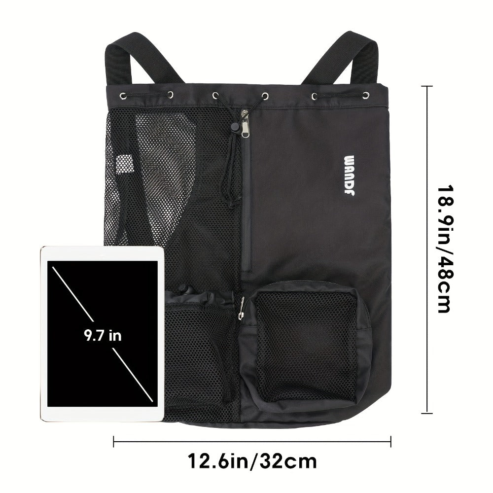 [Quick-Dry Swim Backpack] Quick-Dry Lightweight Swim Backpack with Drawstring Closure | Foldable Gym & Travel Bag, Ergonomic Shoulder Strap, Dry-Wet Separation Compartment, Mesh Pockets - for Pool, Beach, Gym - Durable Polyester