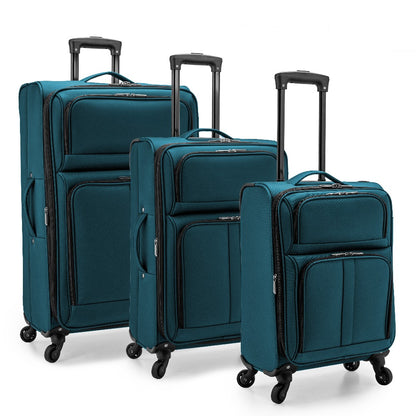 U.S. Traveler Anzio Softside Expandable Luggage w/ Spinner Wheels |Soft Shell, Lightweight, Expandable & 360° Spinner Wheels | 22"/26"/30"/2 PC Set/3 PC Set| Airline Approved Carry-on, Upright Checked Suitcases, Teal, Navy, Burgundy & Dark Grey - Ideal fo