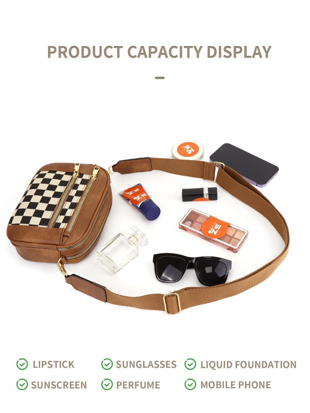 Crossbody Bag for Women – Vegan Leather, Adjustable Strap, Lightweight, for Travel & | Bag Vero – detail view 29