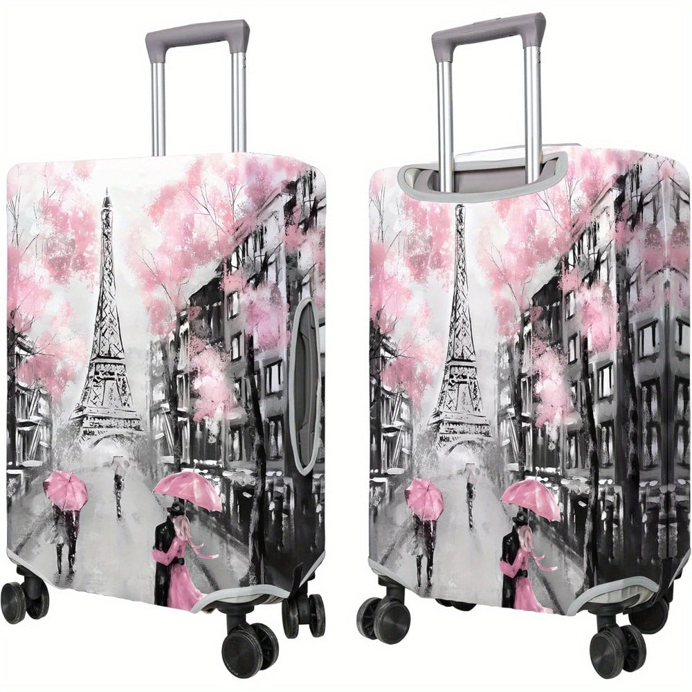 Travel Luggage Cover Suitcase Protector Fits 18-32 Inch Luggage Wheel Covers Patterned Travel Related Items Flower Luggage Protector Elastic Luggage Anti-Scratch S-XL Suitcase Cover M