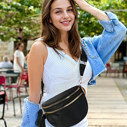 Women's PU Crossbody Bag with Plaid Design & Hands-Free Phone Use - Adjustable Strap Shoulder/Waist Bag, Spacious Zipper Closure, Suitable for Daily Use & Special Occasions, Urban Fashion Tote Compatible for Smartphones