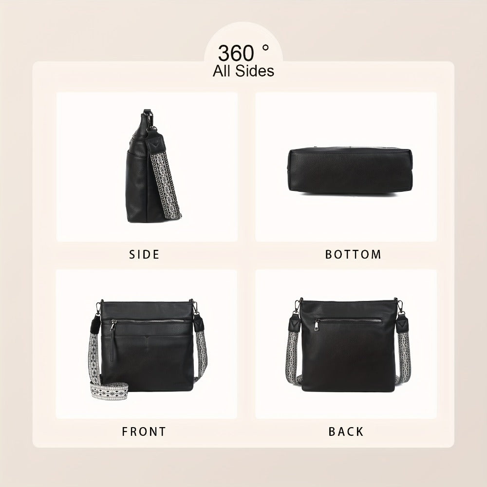 2025 New Fashion Large Capacity Retro Simple Solid Color PU Shoulder Bag Casual Daily Commuting Light Travel Practical Storage Ladies Single Shoulder Crossbody