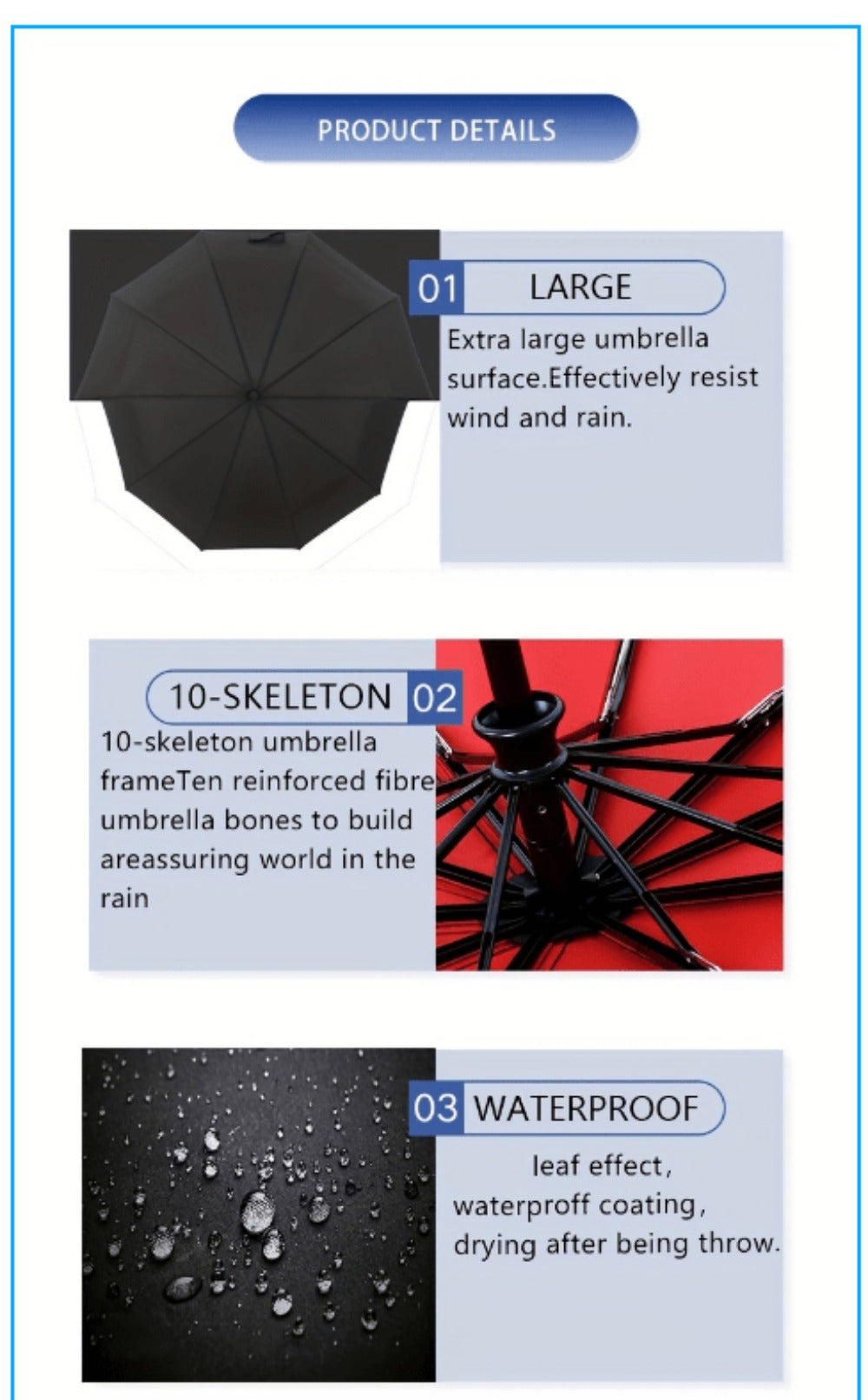 Travel Umbrella – Windproof, Compact, for Travel | Bag Vero – detail view 7