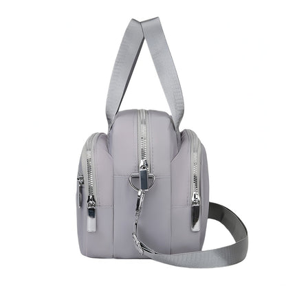 Oxford Cloth Multi Zipper Compartment Ladies' And Crossbody Bag Handbag Shoulder Bag Black  Grey Khaki