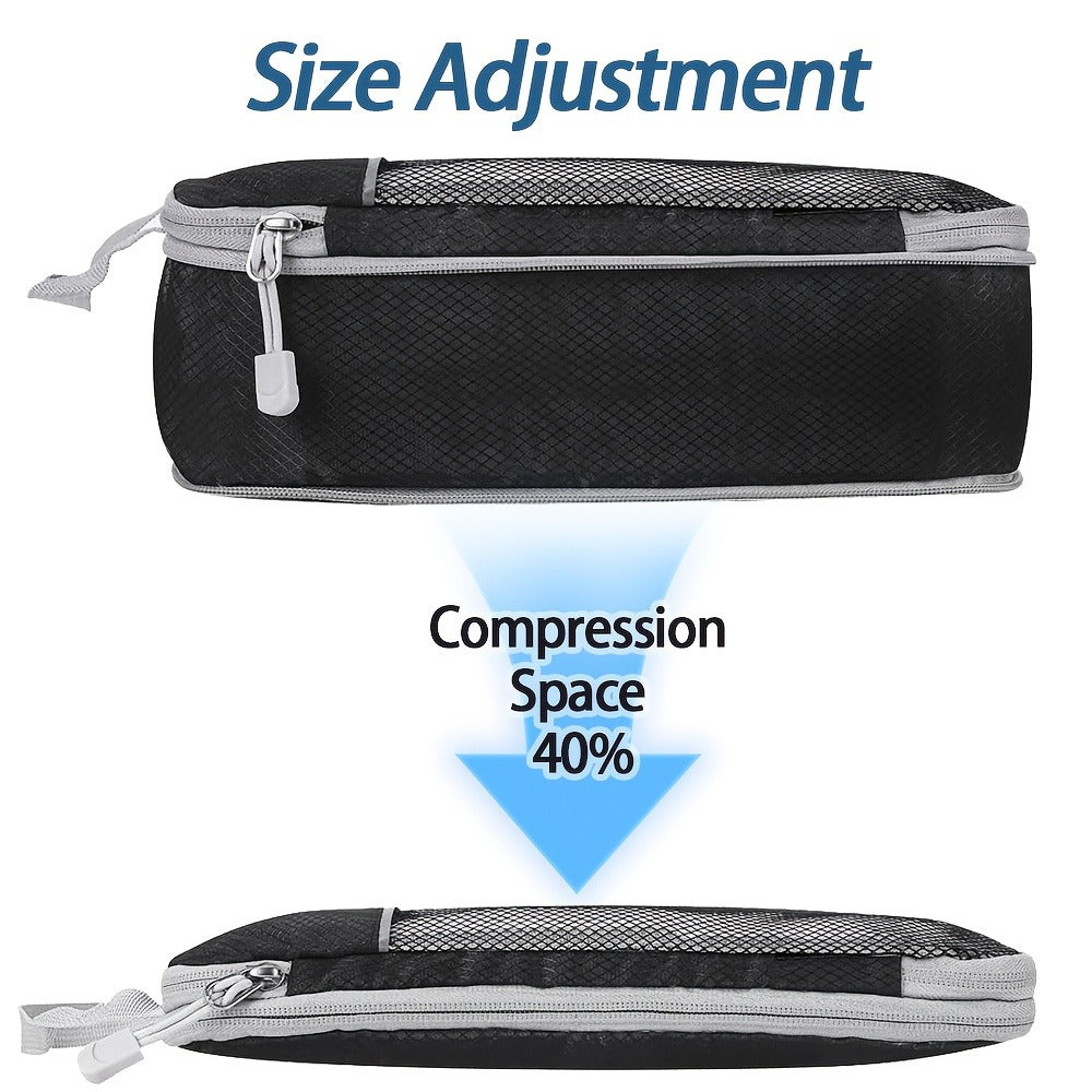5 Set Compression Packing Cubes for Travel Lightweight Vacation Travel Essentials Travel Additions for Suitcase Organizer Bags Set Durable Luggage Organizer Travel Bags