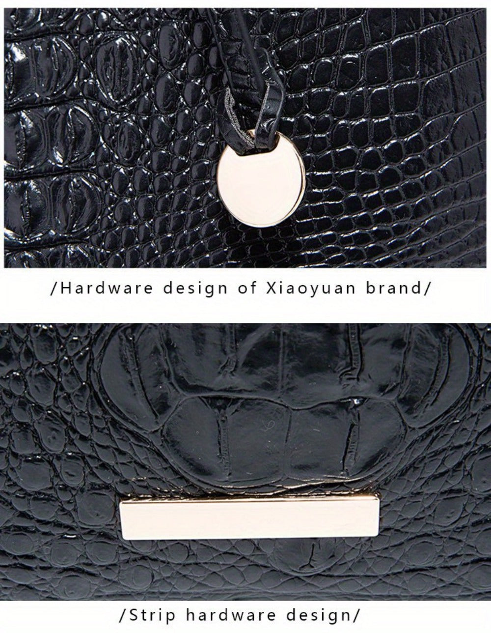 Tote Bag for Women – Large Capacity, Crocodile Pattern Two Piece Set | Bag Vero – detail view 31