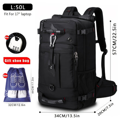Spacious Travel Backpack, Versatile Shoulder Bag, Men'S Hiking Pack, Outdoor Sports Rucksack, Everyday Daypack, School Backpack, Compatible with 15.6-Inch And 17.3-Inch Laptops