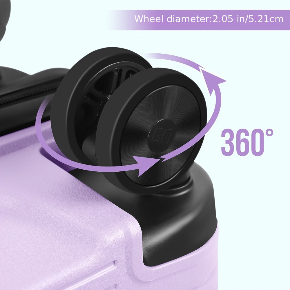 Rolling Luggage Suitcase Set Of 2 With Durable ABS Material, 20in Lightweight Boarding Box +14in Cosmetic Case, Checked Suitcase With Spinner Wheels & Aluminum Alloy Handle For Travel, Business Trips, School Season