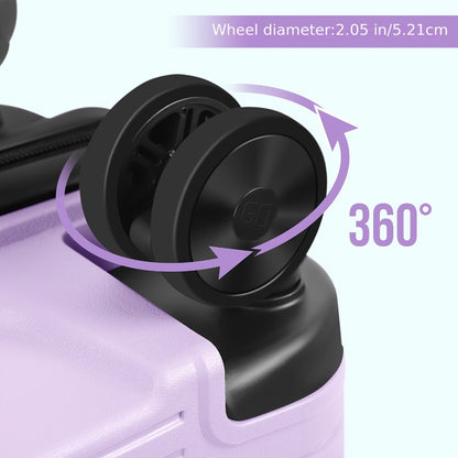 Rolling Luggage Suitcase Set Of 2 With Durable ABS Material, 20in Lightweight Boarding Box +14in Cosmetic Case, Checked Suitcase With Spinner Wheels & Aluminum Alloy Handle For Travel, Business Trips, School Season