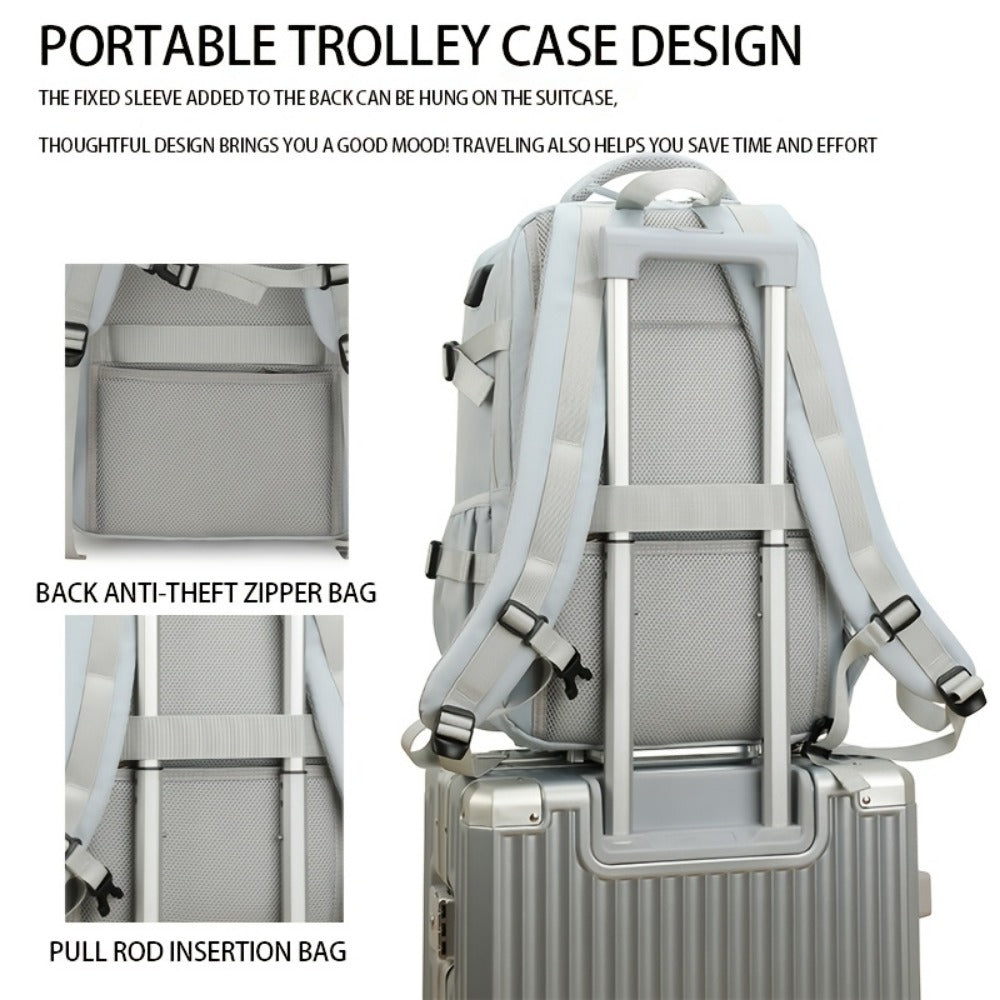 Backpack for Women – Nylon, Lightweight, Trolley Sleeve, for Travel & Work | Bag Vero – detail view 19