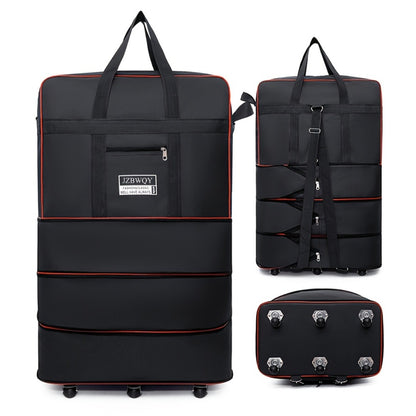 Three-Layer Foldable Luggage Bag, 29.06gal Large-Capacity Travel Bag with 6 Universal Wheels. Sturdy, Wear-Resistant And Super Large Capacity. A Must-Have for Travel, Moving And Studying Abroad