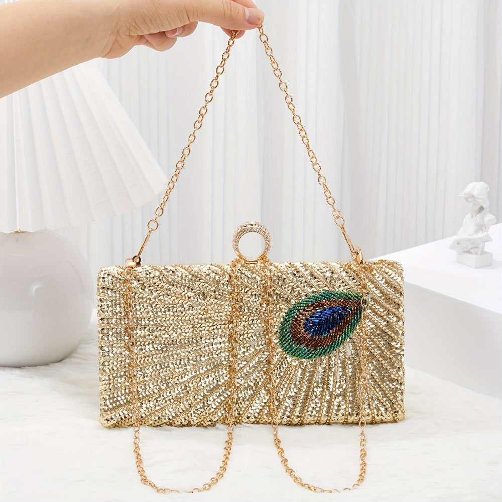 Women's Wallet – Peacock Feather Evening Clutch Vintage | Bag Vero – detail view 8
