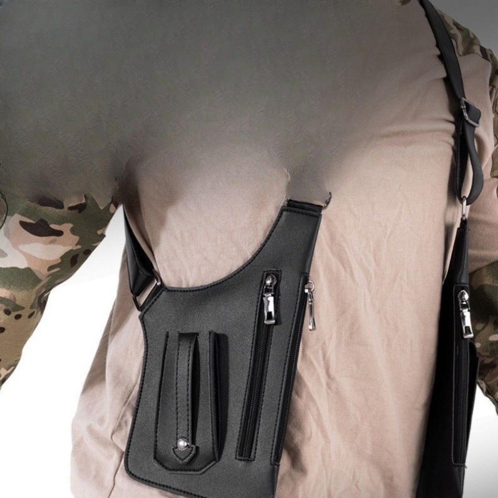 Men's Crossbody Bag – for Travel & Work, Armpit Vintage Underarm Messenger Pack | Bag Vero – detail view 7