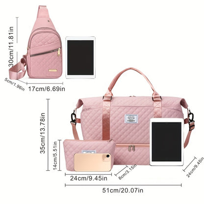 Of 3 Versatile Outdoor Bags Suitable for Travel, Including a Handbag for Women, a Crossbody Bag, a Makeup Pouch, a Beach Tote, a Storage Bag, And a Gym Bag