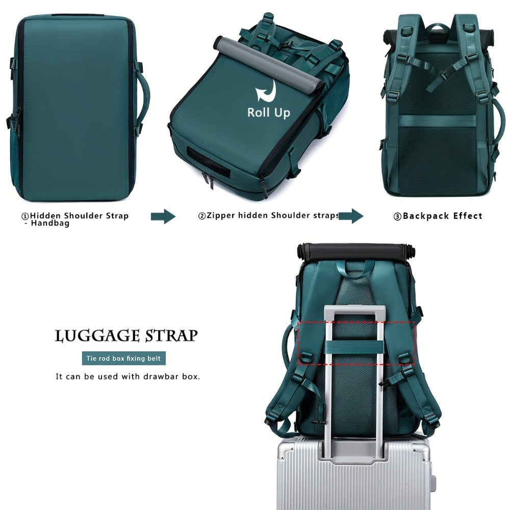 [3-in-1 Convertible Backpack] 3-in-1 Convertible Backpack for Men & Women - Durable, Spacious Business Laptop Bag & Travel Backpack with Shoe Compartment | Ideal for Work, School, Commute, Air Travel | Available in Black & Green - Great Gift for Professio