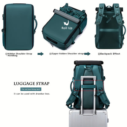 [3-in-1 Convertible Backpack] 3-in-1 Convertible Backpack for Men & Women - Durable, Spacious Business Laptop Bag & Travel Backpack with Shoe Compartment | Ideal for Work, School, Commute, Air Travel | Available in Black & Green - Great Gift for Professio