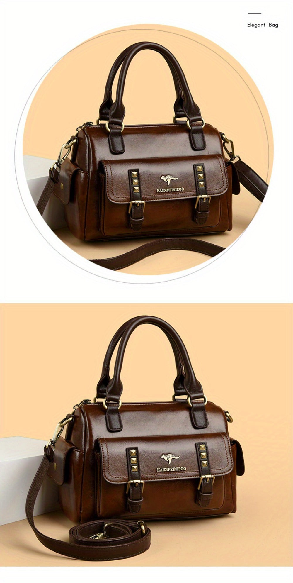 Women's Large Capacity PU Handbag & Crossbody Bag with Multi-Layer Pockets - Retro Style Handbags Suitable for Travel,, Shopping - Burgundy// - Zipper Closure & - Ideal Gift