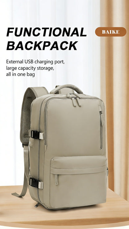 Vacuum Compression Backpack (with Air Pump) Travel Rucksack, Large Capacity and Durable for Business Trips, Hiking and Camping
