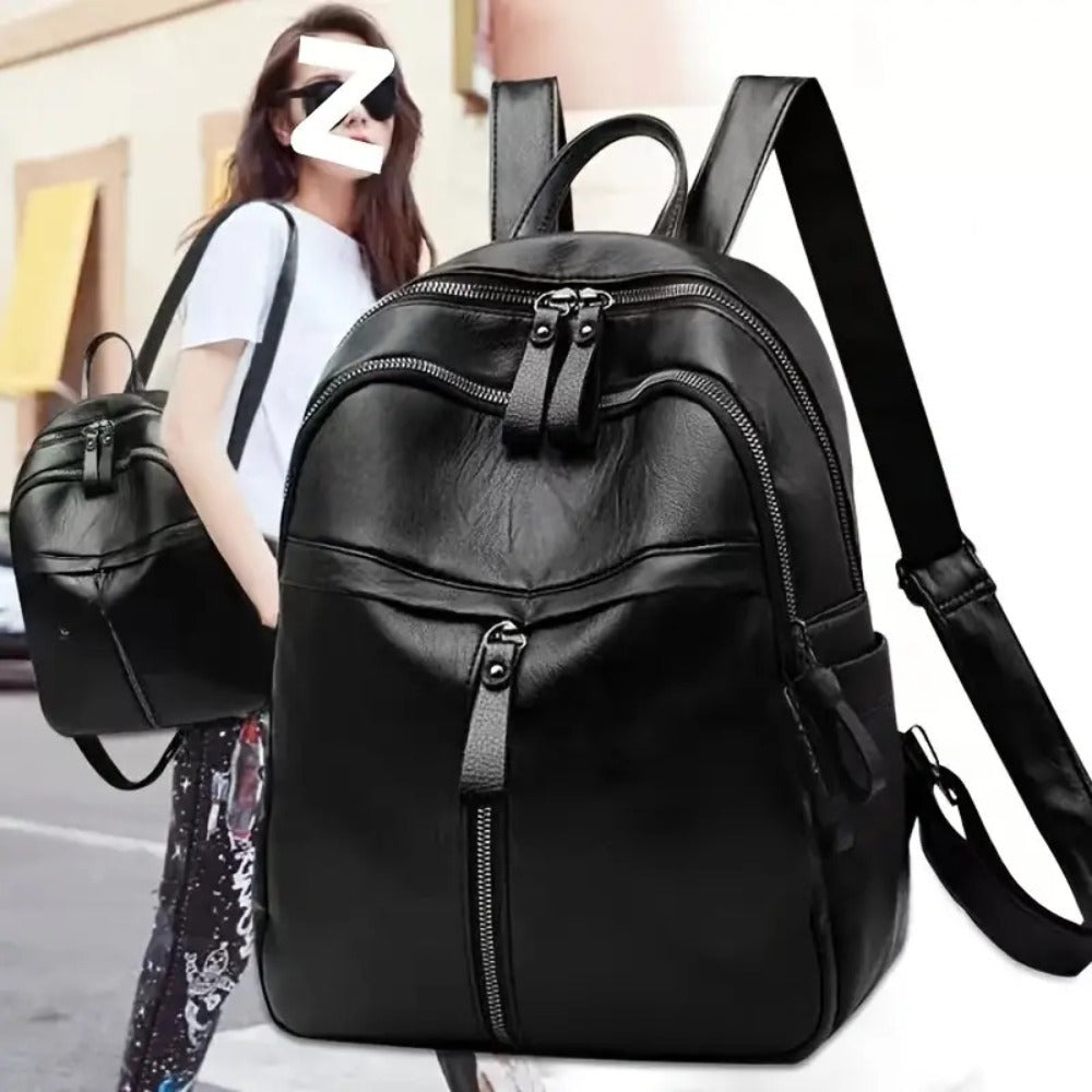 Women Large Capacity Backpack- Heavy Duty Polyester School Bag with Lock Closure, Adjustable Thickened Shoulder Straps and Front Pocket for Work, Travel Daypack