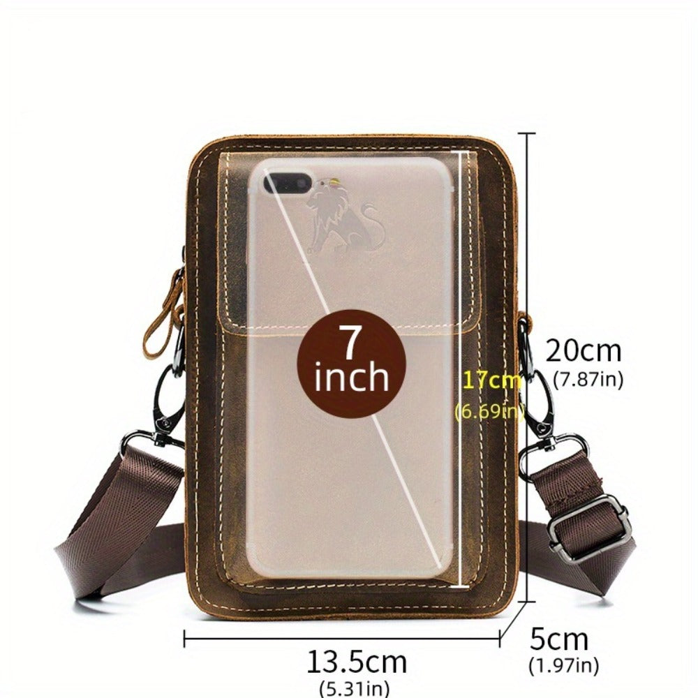 Authentic Leather Upper Layer Cowhide Vintage Crossbody Bag, Premium Waist Pouch, Long-Lasting And Crease-Resistant, Perfect for Gifting