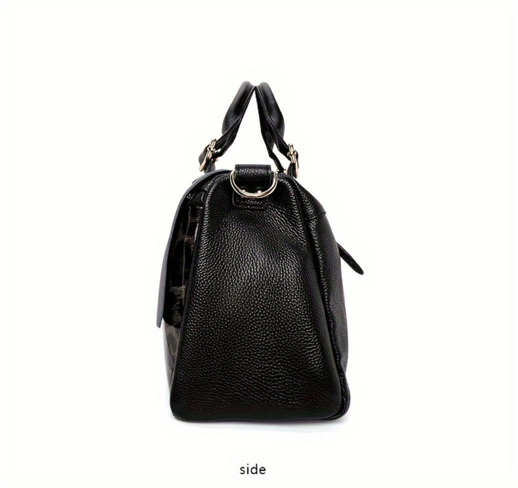 [Genuine Leather Bag] Head Layer Cowhide Women's Bag, Genuine Leather Women's Bag, Hand-Held Pillow Bag, Boston Women's Bag, Fashionable Single Shoulder Crossbody Women's Bag