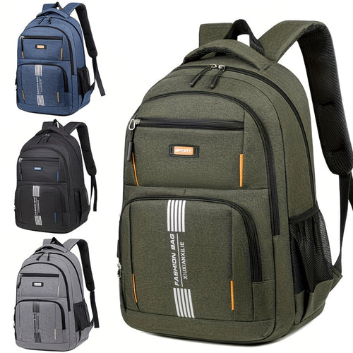 3pcs Men'S Backpacks With Multiple Compartments, Large Capacity, Fashionable Travel Backpacks, Laptop Bags, And Commuting And School Backpacks