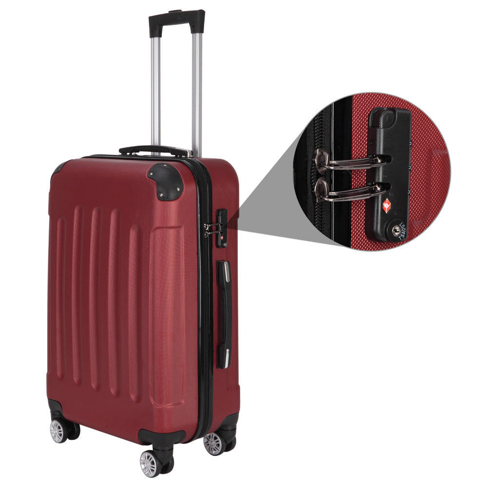 3-in-1 Portable ABS Trolley Case luggage 20" / 24" / 28" Purple