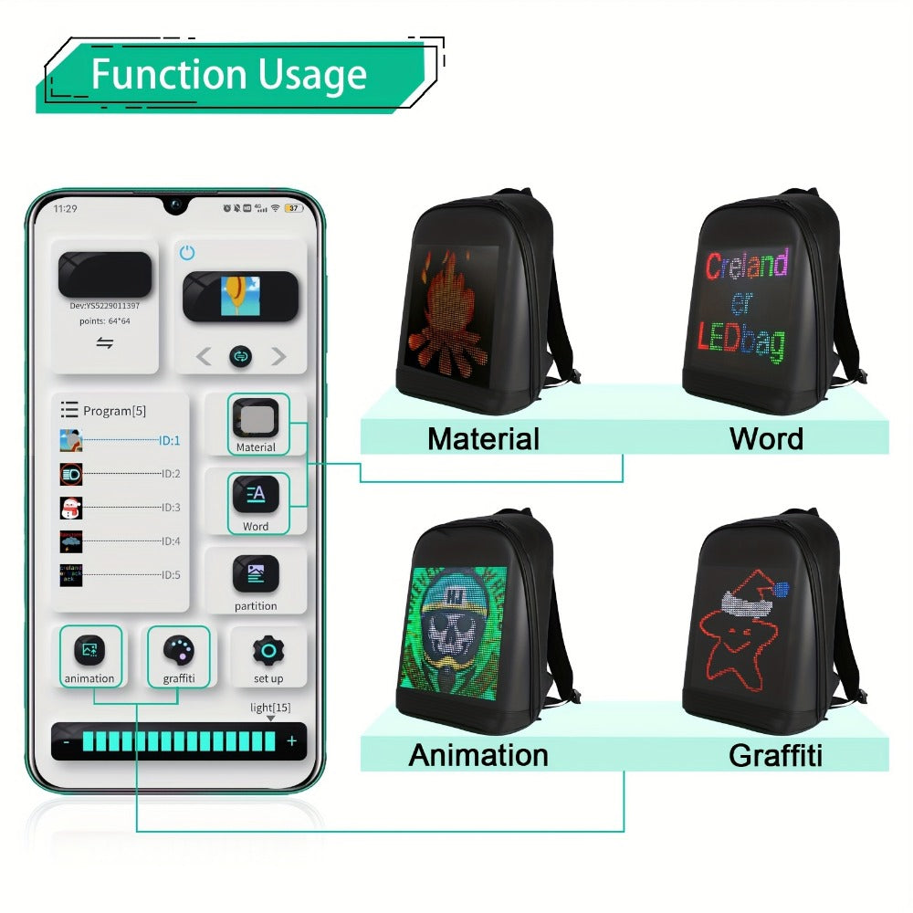 Backpack for Women – Led Smart Pixel Display Screen | Bag Vero – detail view 5