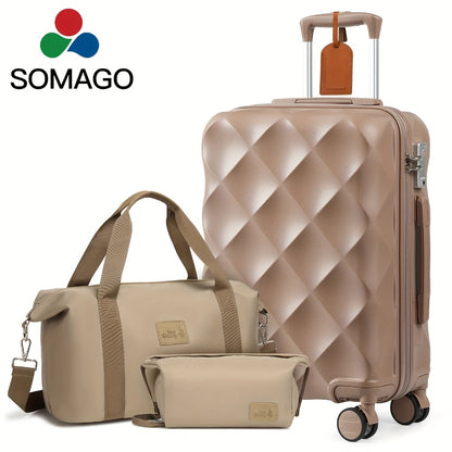 Somago 1/3/5pcs Luggage Sets, 28 Inch/20-24-28 Duffel Bag, 5pcs Suitcases with Wheels, Suitcase Set ABS Hard Case Luggage with TSA Lock Spinner Wheels Durable Travel Luggage with YKK Zipper, for Teenager