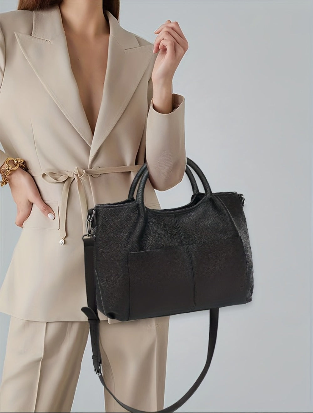 KOGTLA Genuine Leather Purses for Women,Luxury Genuine Tote Bag,Crossbody Shoulder Bags Designer Handbags Top Handle Satchel Bag,Large Capacity,Daily Commutes And Outings Pefect for Office,Business And Work