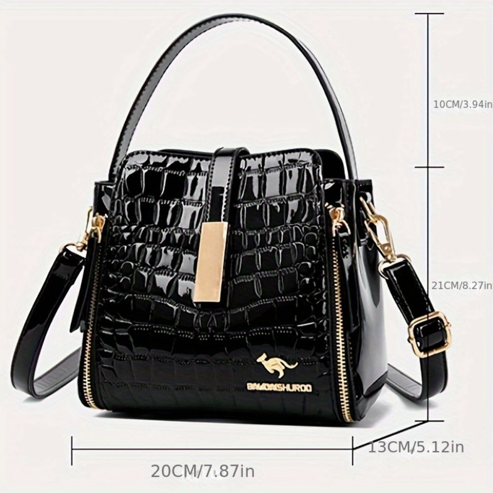 Crossbody Bag for Women – Crocodile Pattern Bucket Multi Functional | Bag Vero – detail view 4