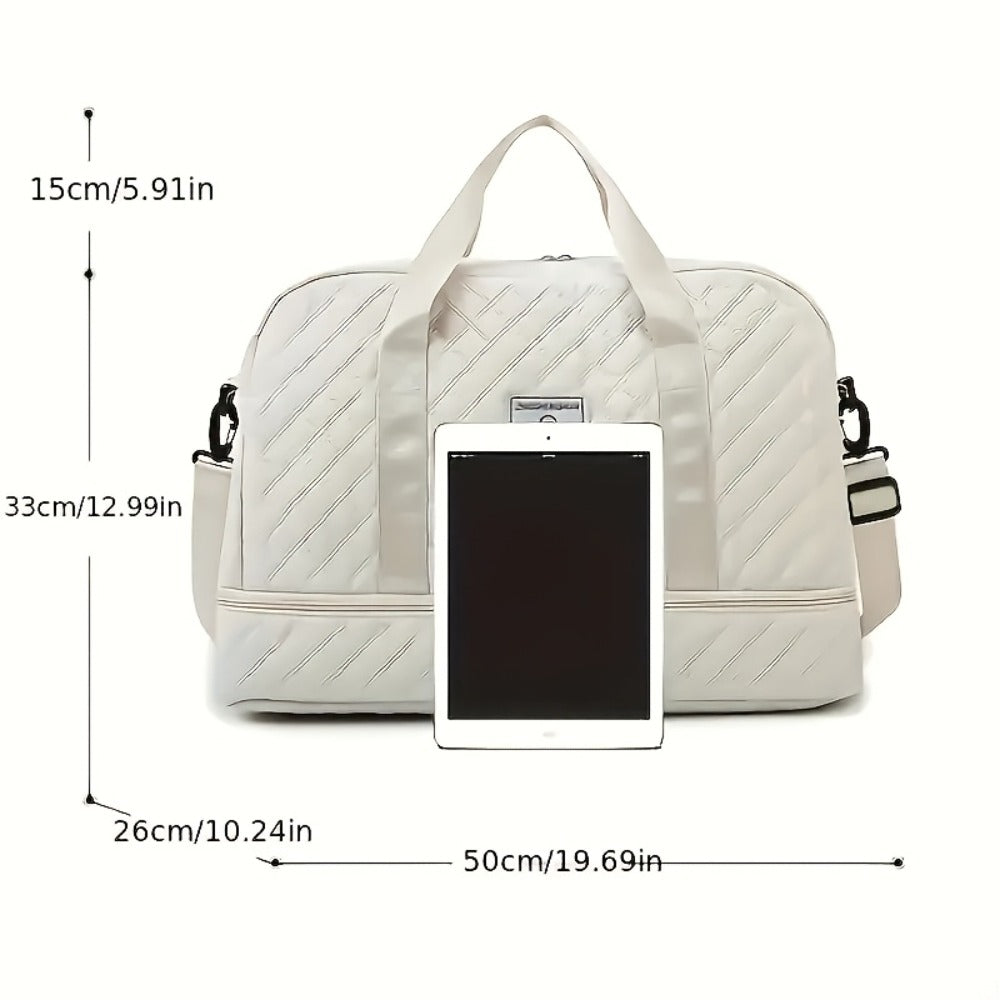 Sports Duffel Bag, Multi-Functional Large-Capacity Gym Bag, Shoulder Bag, with Extra-Large Shoe Compartment, Suitable for Women to Carry on One Shoulder, Hand-Held Bag, Portable Sports And Gym Bag, Weekend Short Overnight Bag, Local Warehouse