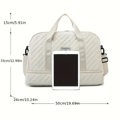 Sports Duffel Bag, Multi-Functional Large-Capacity Gym Bag, Shoulder Bag, with Extra-Large Shoe Compartment, Suitable for Women to Carry on One Shoulder, Hand-Held Bag, Portable Sports And Gym Bag, Weekend Short Overnight Bag, Local Warehouse