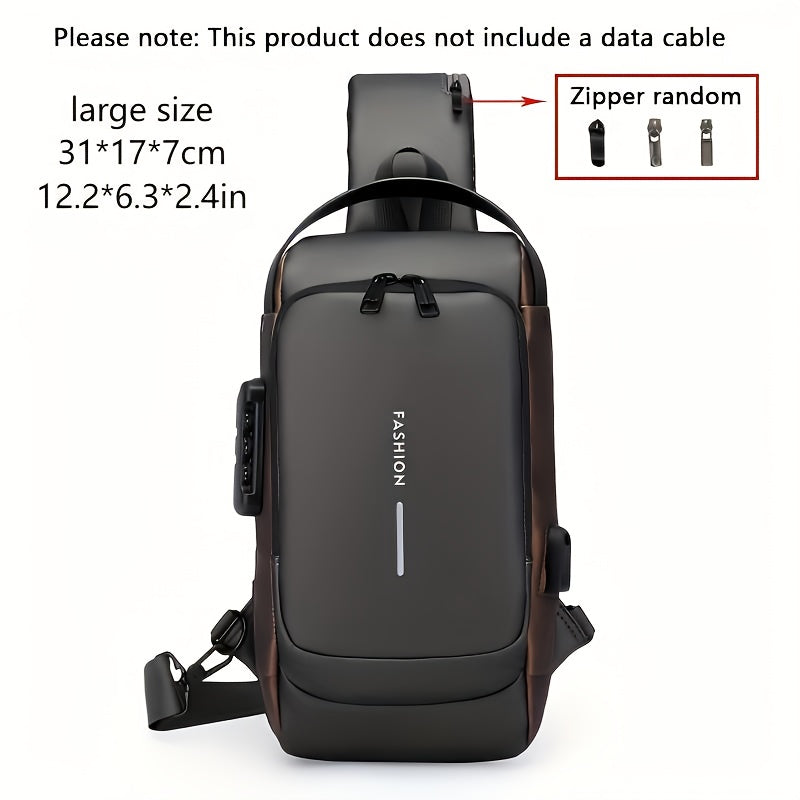 Anti-Theft Backpack, High-Capacity Adjustable Crossbody Backpack | Men'S, Anti-Theft Password Lock, Durable Fabric, Multi-Compartment Design, Secure Zipper Closure, Secure Travel Bag, It'S an Excellent Gift for Your Family And Friends