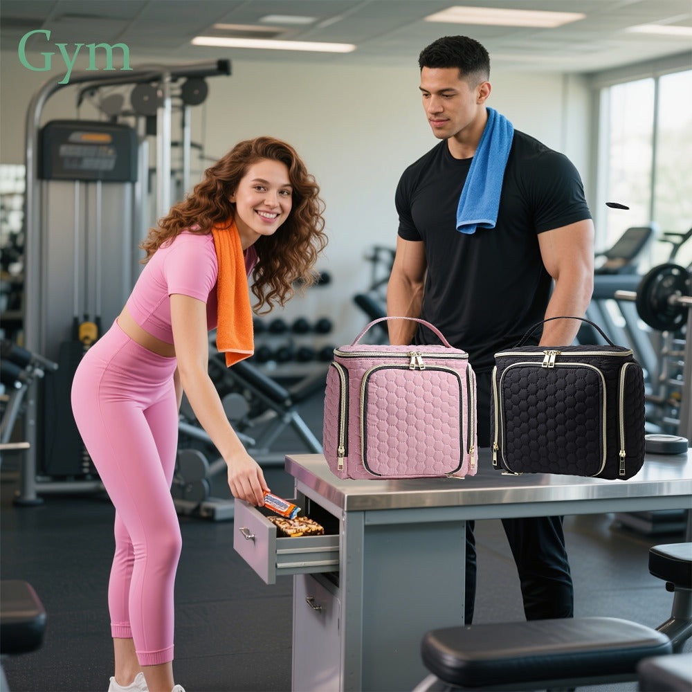 Crossbody Cosmetic Bag, Portable Cosmetic Bag, Multi-pocket Cosmetic Storage Bag, Toiletry Bag, Dry and Wet Separation Toiletry Bag, Large-capacity Travel Toiletry Multi-function Bag, Pink and Black Cosmetic Bag