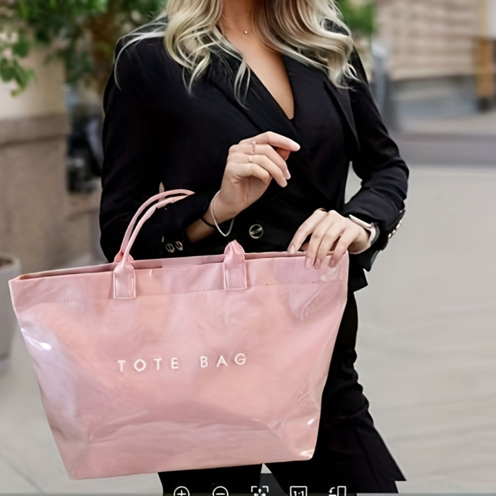 Women'S Tote Bags Lightweight Dupont Fabric, Double Layer, Durable Handle, Ideal For Everyday Use Classic Solid Color Handbag PVC Fashion Bag