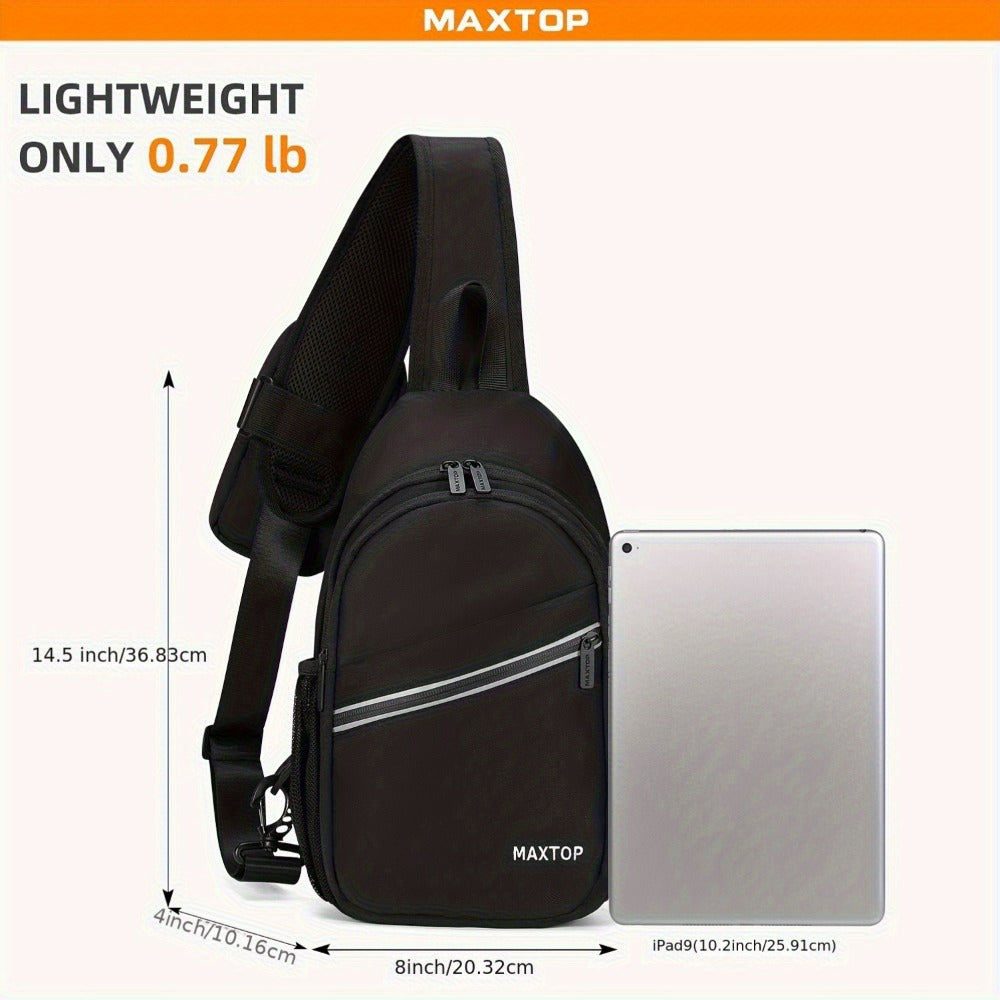 Sling Backpack Crossbody Sling Bag with Detachable Phone Bag for Unisex Multipurpose Travel Hiking Chest Bag