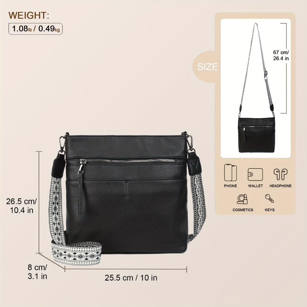 2025 New Fashion Large Capacity Retro Simple Solid Color PU Shoulder Bag Casual Daily Commuting Light Travel Practical Storage Ladies Single Shoulder Crossbody