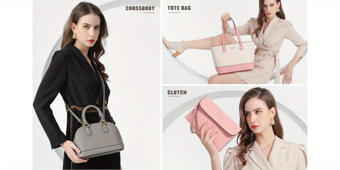 Set of 4 Stylish Handbags for Women, Including Purses, Wallets, Tote Bags, And Crossbody Bags, Perfect As a Valentine'S Day Gift for Ladies And
