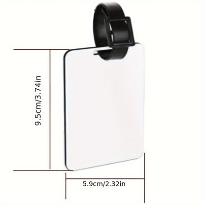 30pcs Sublimation Luggage Tag Blanks White Blank Travel Bag Tags with Strap Double Sided MDF Suitcase Label Tag with Slots Keychains Blanks