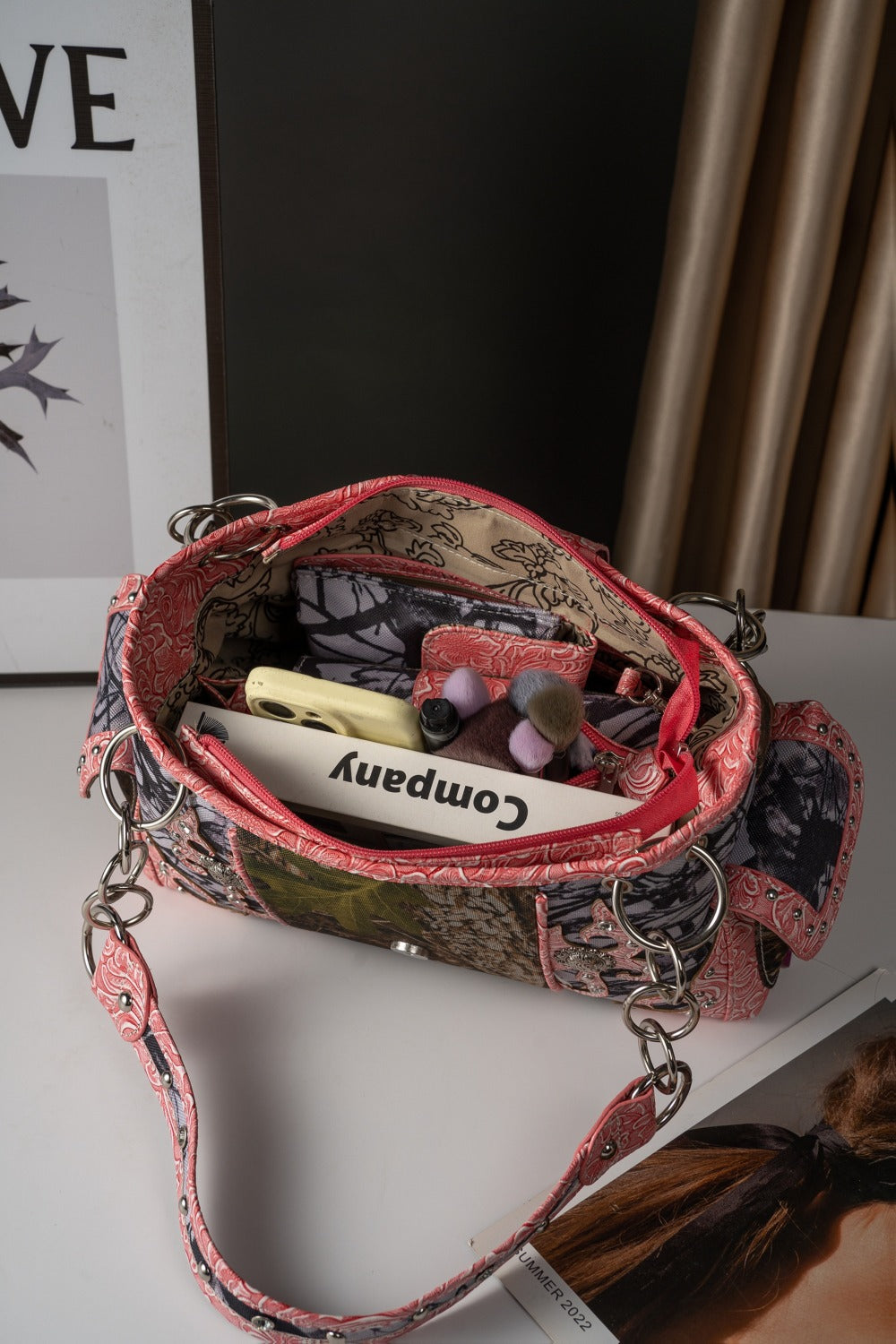 Western Style Camouflage Handbag, Concho Buckle Tooled Floral Country Studs Crossbody Women's Handbag, Backpack, Wallet Set, Ideal Christmas Gift
