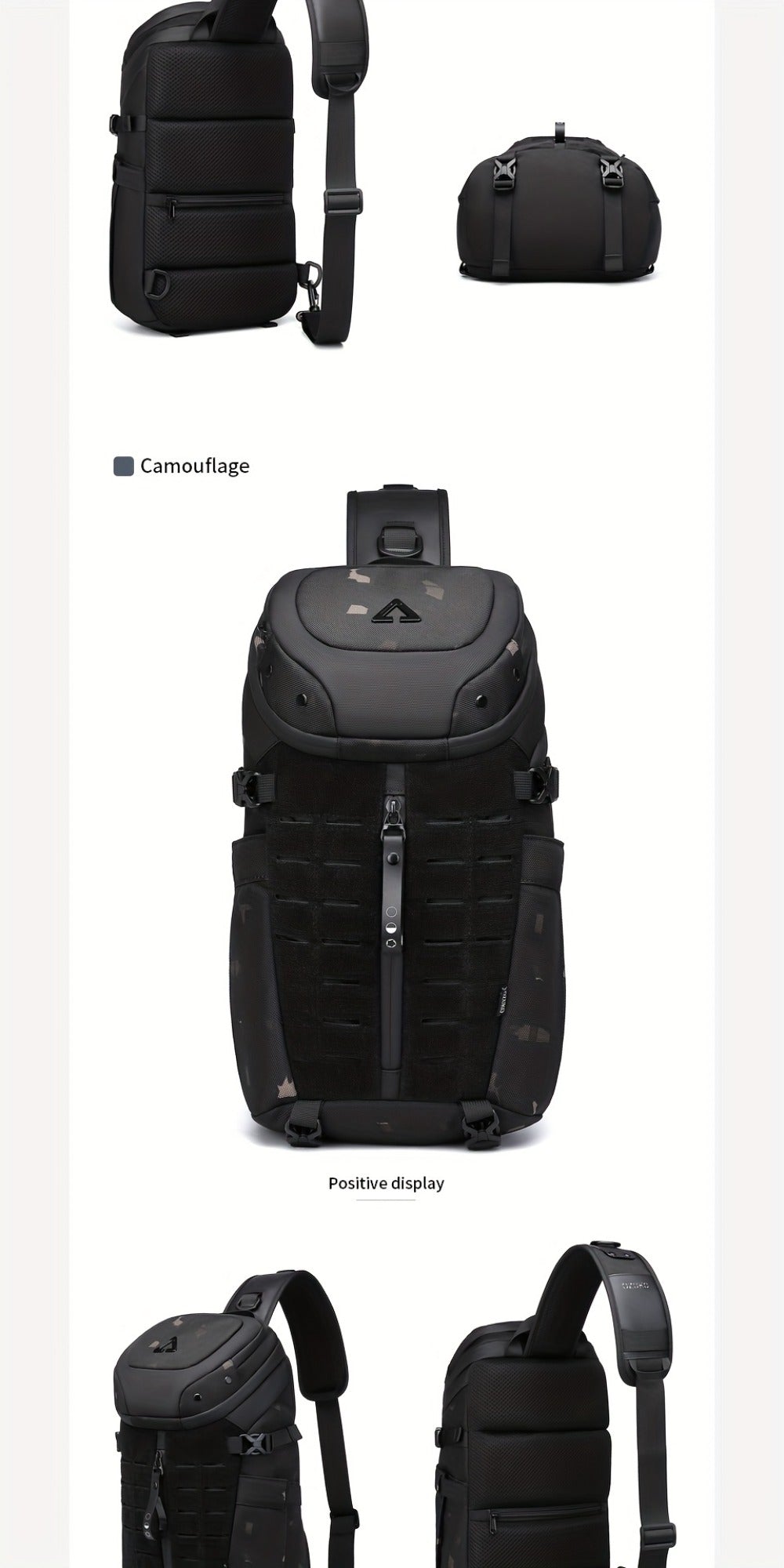 [Stylish Crossbody Bag] Resilver Men's Large Capacity Chest Bag, a Stylish Crossbody Bag Designed for Short Trips, Perfect for Men As a Fashionable Sling Or Shoulder Bag