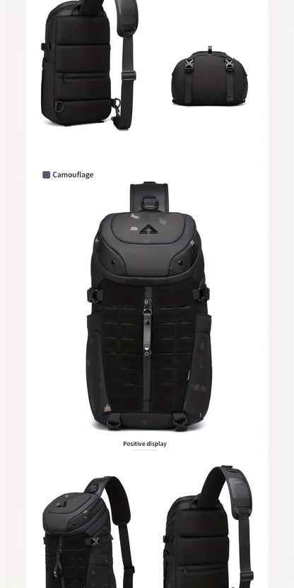 [Stylish Crossbody Bag] Resilver Men's Large Capacity Chest Bag, a Stylish Crossbody Bag Designed for Short Trips, Perfect for Men As a Fashionable Sling Or Shoulder Bag