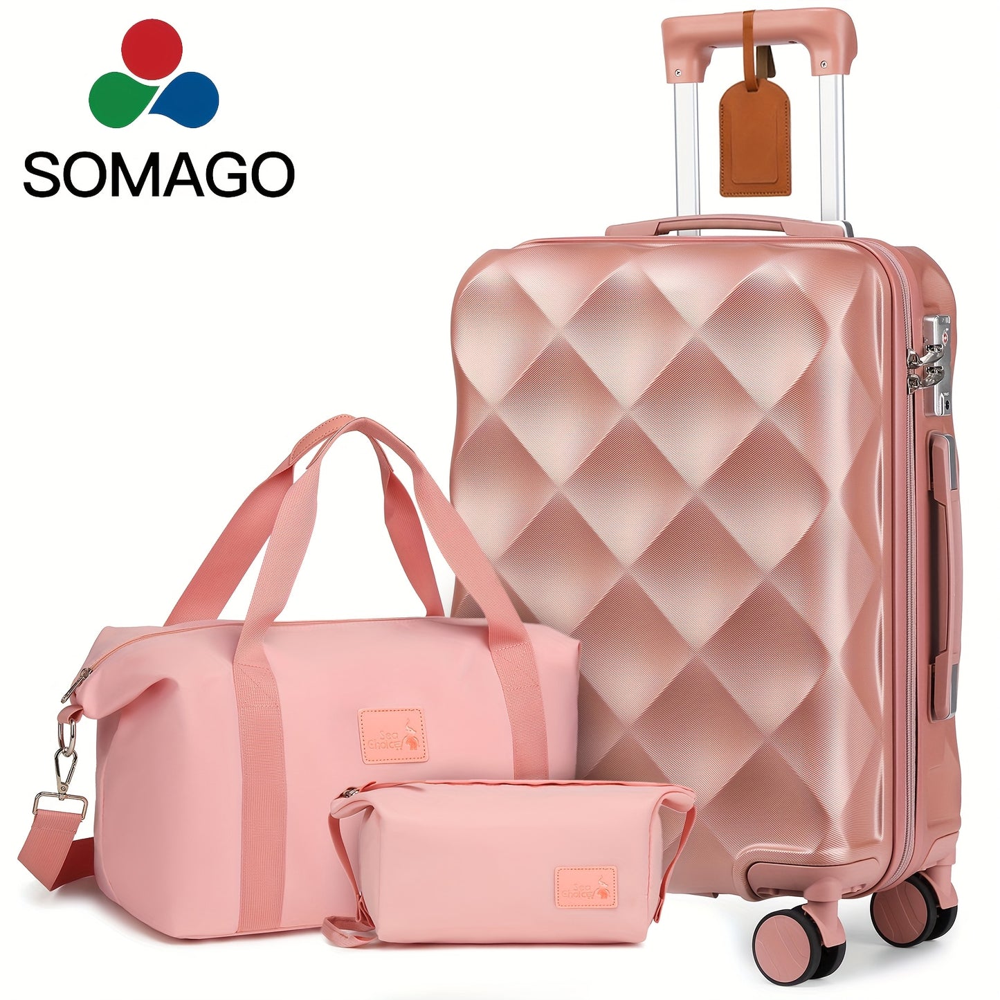 Somago 1/3/5pcs Luggage Sets, 28 Inch/20-24-28 Duffel Bag, 5pcs Suitcases with Wheels, Suitcase Set ABS Hard Case Luggage with TSA Lock Spinner Wheels Durable Travel Luggage with YKK Zipper, for Teenager