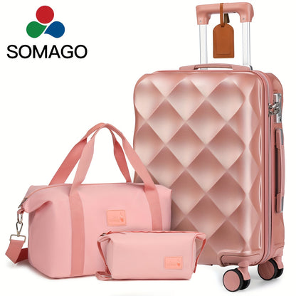 Somago 1/3/5pcs Luggage Sets, 28 Inch/20-24-28 Duffel Bag, 5pcs Suitcases with Wheels, Suitcase Set ABS Hard Case Luggage with TSA Lock Spinner Wheels Durable Travel Luggage with YKK Zipper, for Teenager