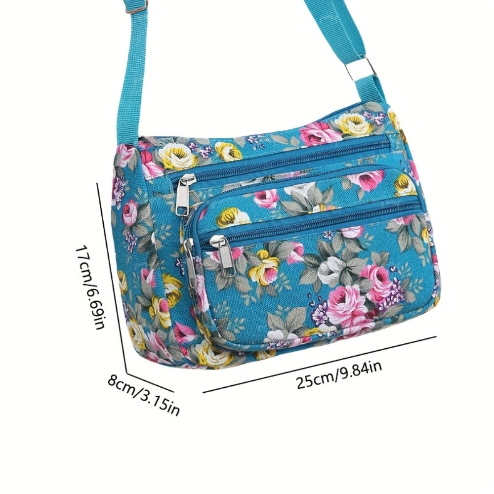 A Stylish Shoulder Bag for Women Featuring Floral Prints, This Bag Includes Multiple Pockets And an Adjustable Strap. It'S a Versatile Storage Solution, Complete with a Coin Purse And Women'S Wallet, Ideal for Daily Outings, Shopping