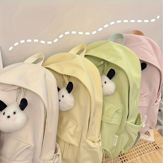 Korean Style Cute Shoulder Bag, Easy And Versatile Ins Student School Bag, Fashionable Solid Color Casual Nylon Backpack, for Teenager, For Teenager